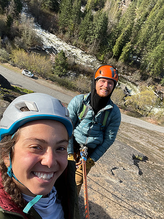 Rachel and Tyler climbing in Washington.